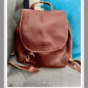 Portland Leather Bucket Backpack in Nutmeg